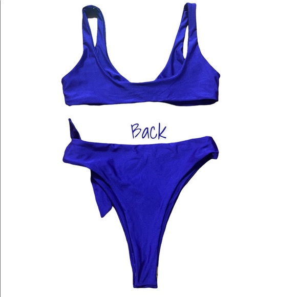 NWOT PURPLE BIKINI LARGE TOP AND LARGE BOTTOM WITH SIDE TIE - Picture 3 of 3